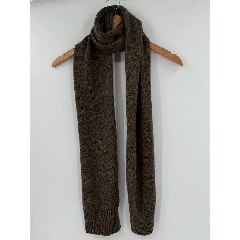 AllSaints Men's Marled Wool Blend Knit Scarf | Olive | One Size